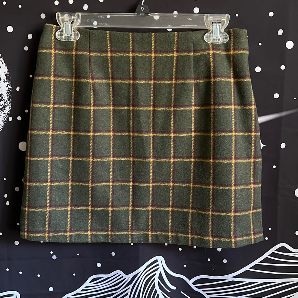 Green Plaid Skirt